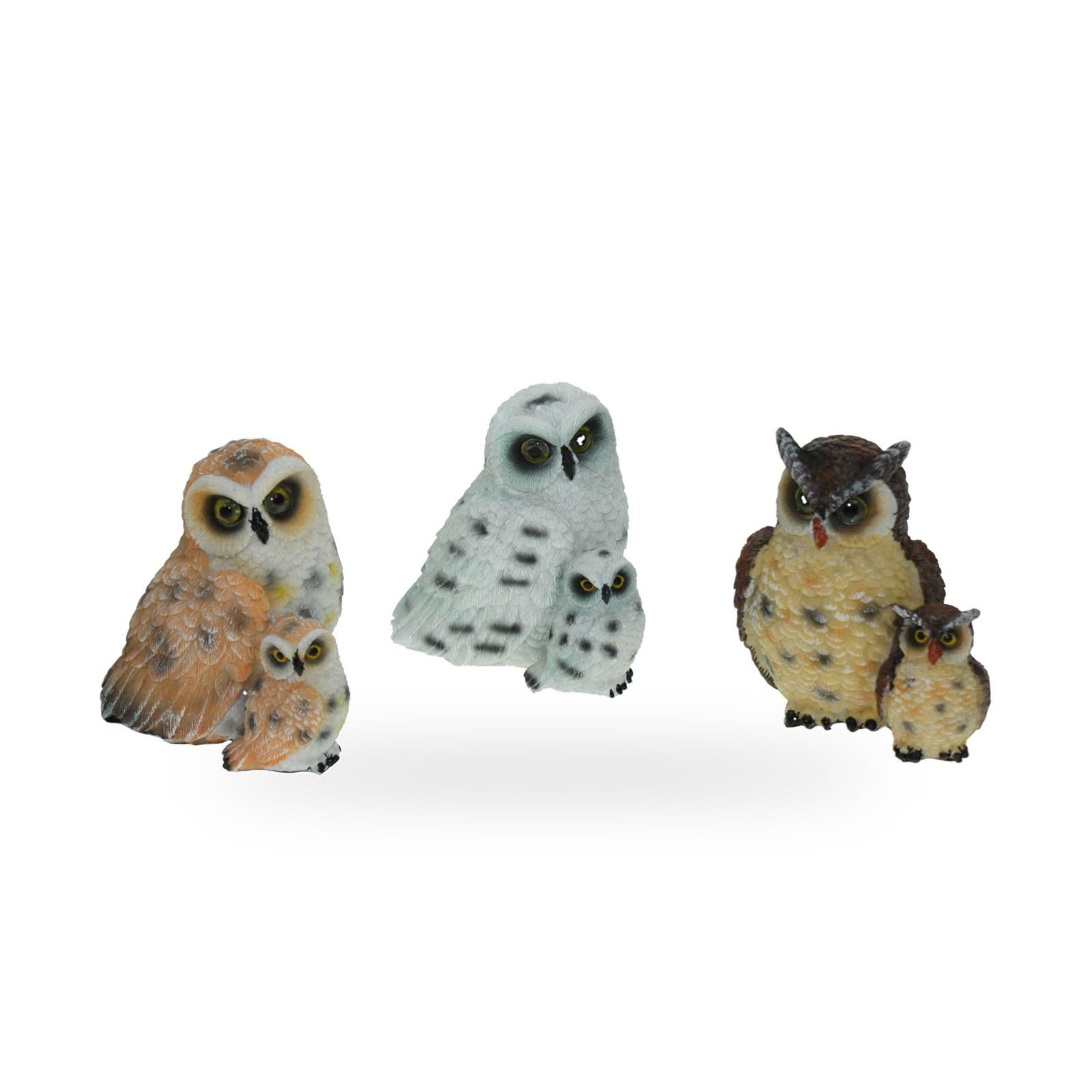 Cornelißen Polyresin Animal Figurine Owl with Cub Set of 3