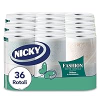 Nicky Fashion Carta Igienica - Confezione da 36 Maxi Rotoli a 4 Veli