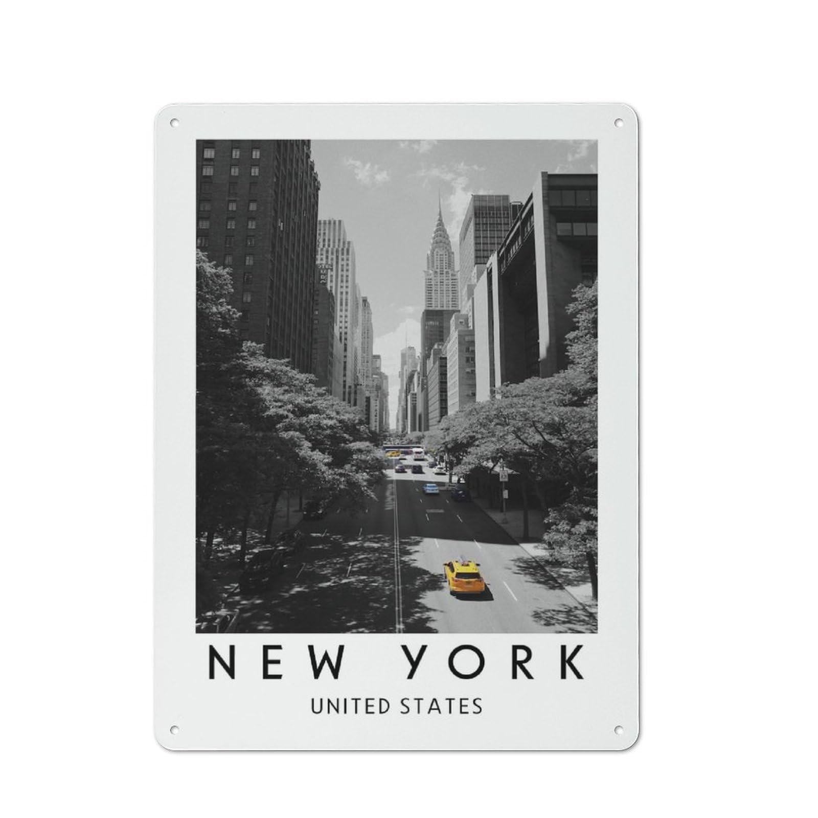 Junmoney New York City 40X30cm Vintage Tin Sign With For Hobby Room Or Studio, For Winter Interiors And Metal Sign Collectors