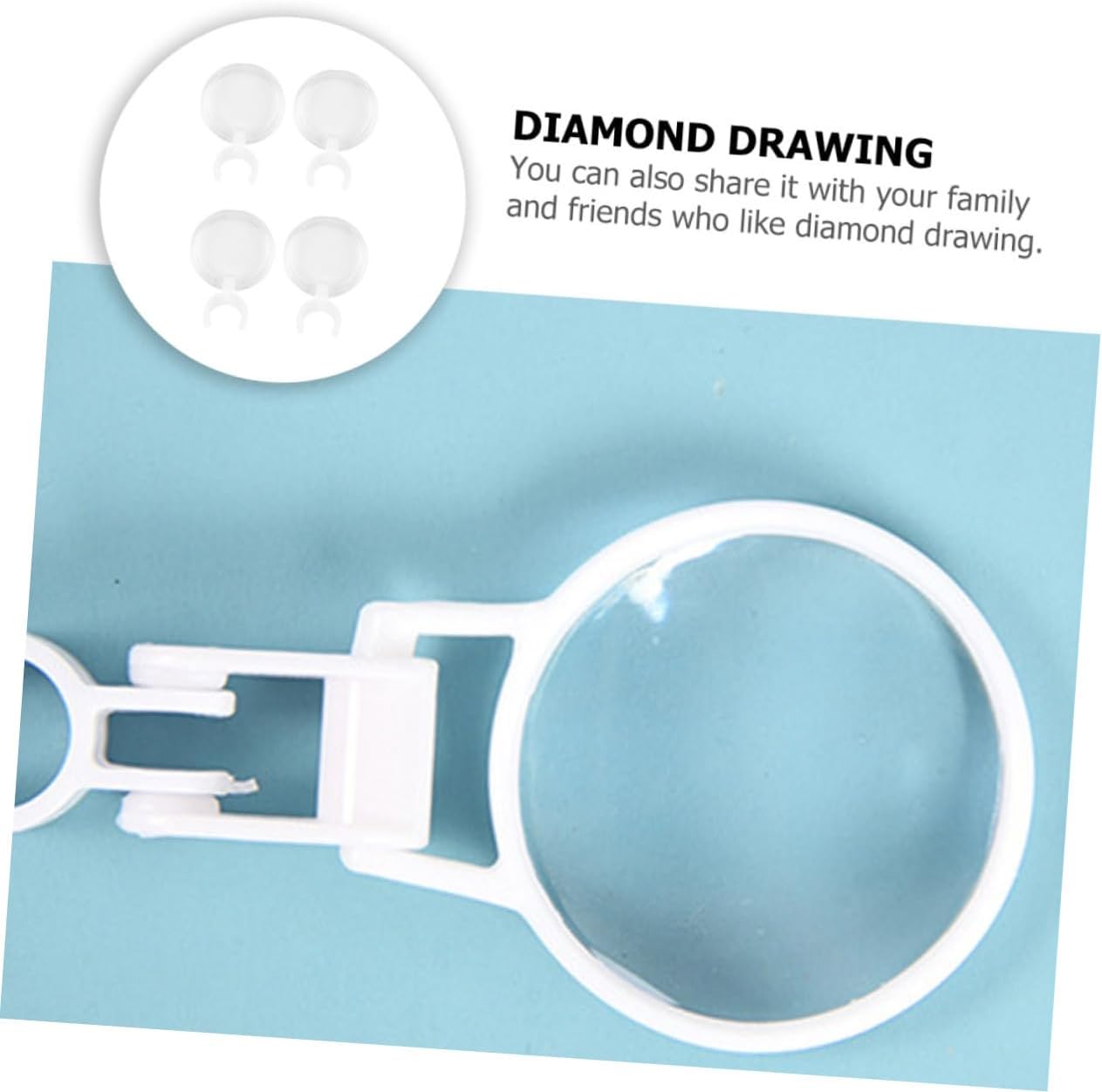10pcs Magnifying Glass Clip Design Durable Embroidery Tool for Cross-Stitch and Nail Art Crafts Professional Diamond Drawing and Hobby Use