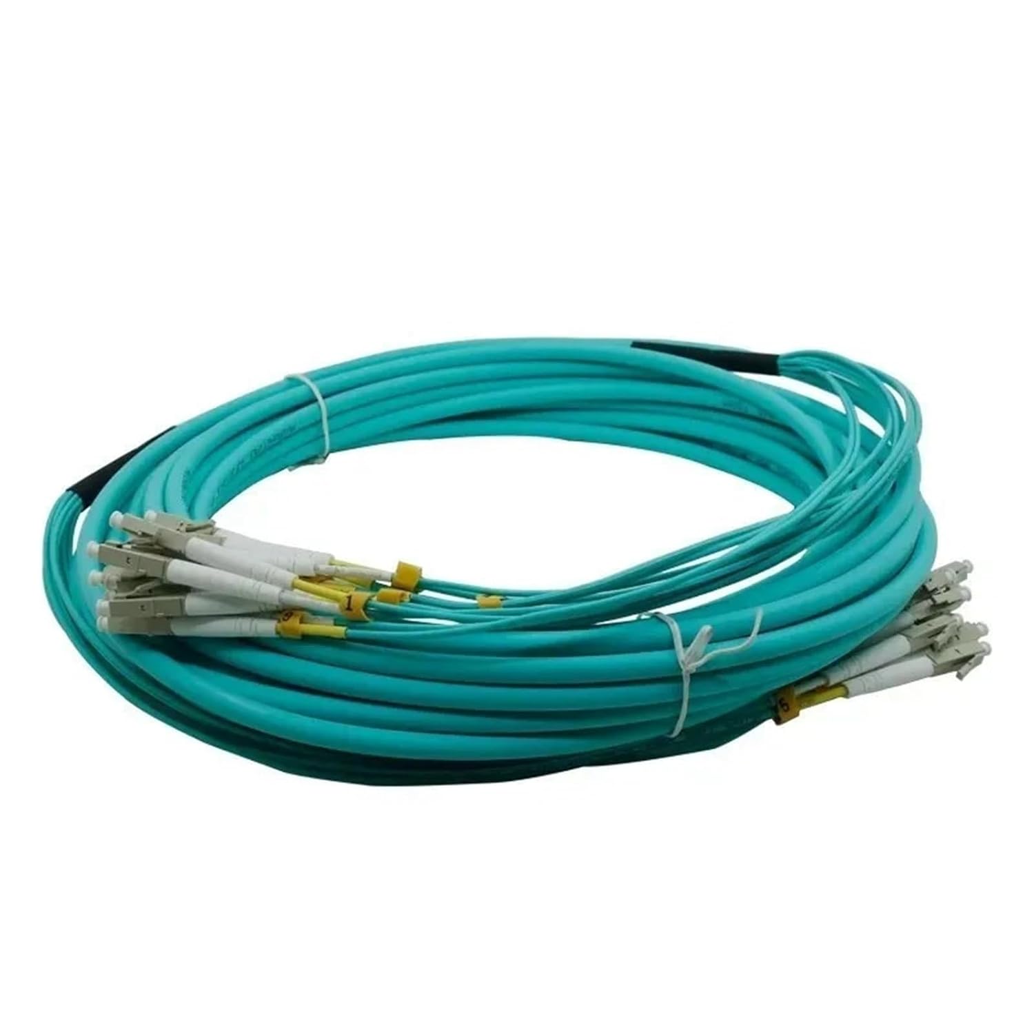 HAIZHI OM3マルチモードファイバーパッチケーブルLC-LC、4/6/8/12/24コア、10m(8コア10m)