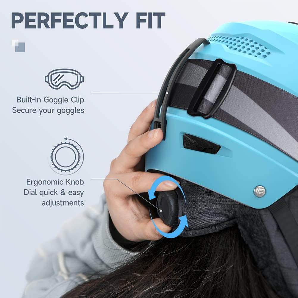Findway Pro Ski Helmet, Goggle Compatible Snowboard Helmet,[Safety-Certified & Removable Liners] Shockproof and Lightweight Snow Sports Helmet for Men, Women & Youth