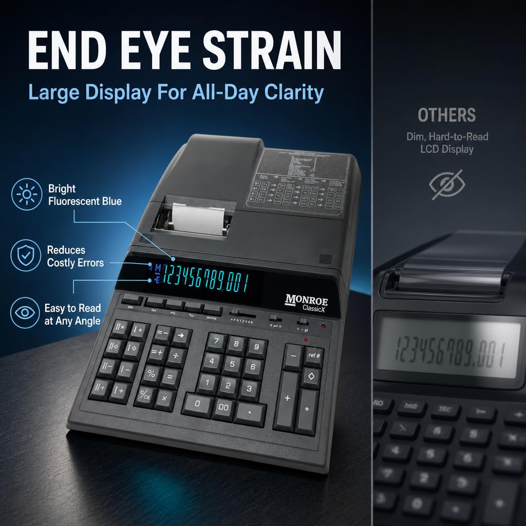 Monroe ClassicX - Calculadora de impresión contable de alta resistencia