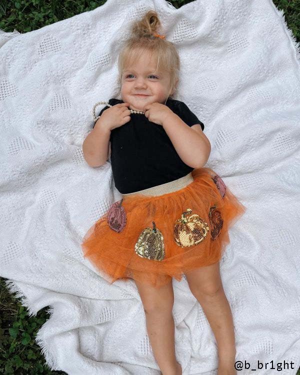 Mud Pie baby-girls Mud Pie Children's Pumpkin Patch Sequin Tutu; One Size4