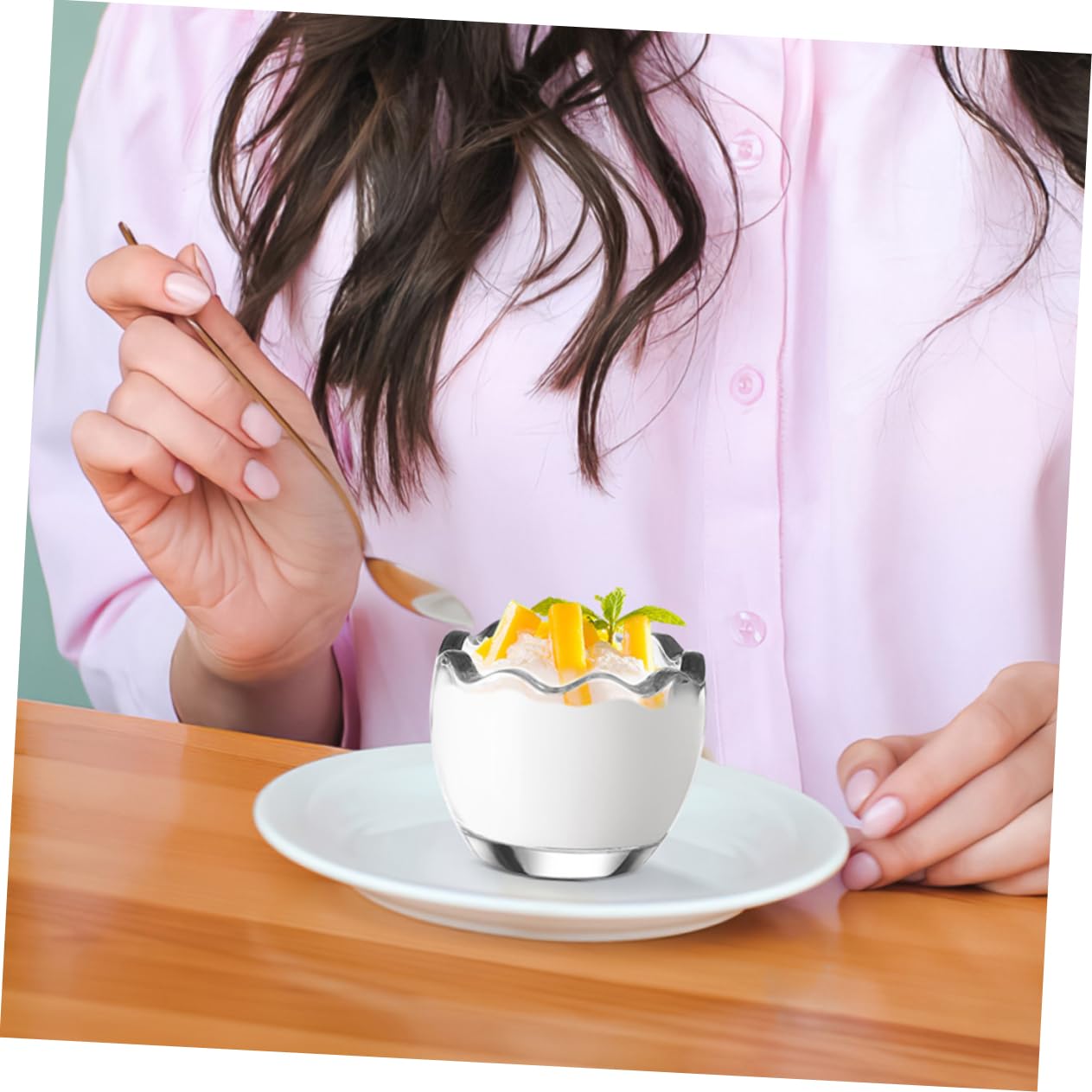 PRETYZOOM 4 Piezas taza de budín de vidrio vasos para postres cristal vasitos para postres cristal Envase yogurt Vaso yogurt vidrio taza de pastel tazas de budín transparentes
