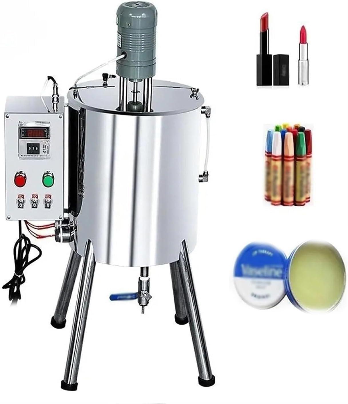 WLYPE Lipstick Filler Heating Mixing Filling Machine Electric Heating & Stirring Filling Machine for Lipstick Nail Polish Crayon Whitening Cream(110V,15L)