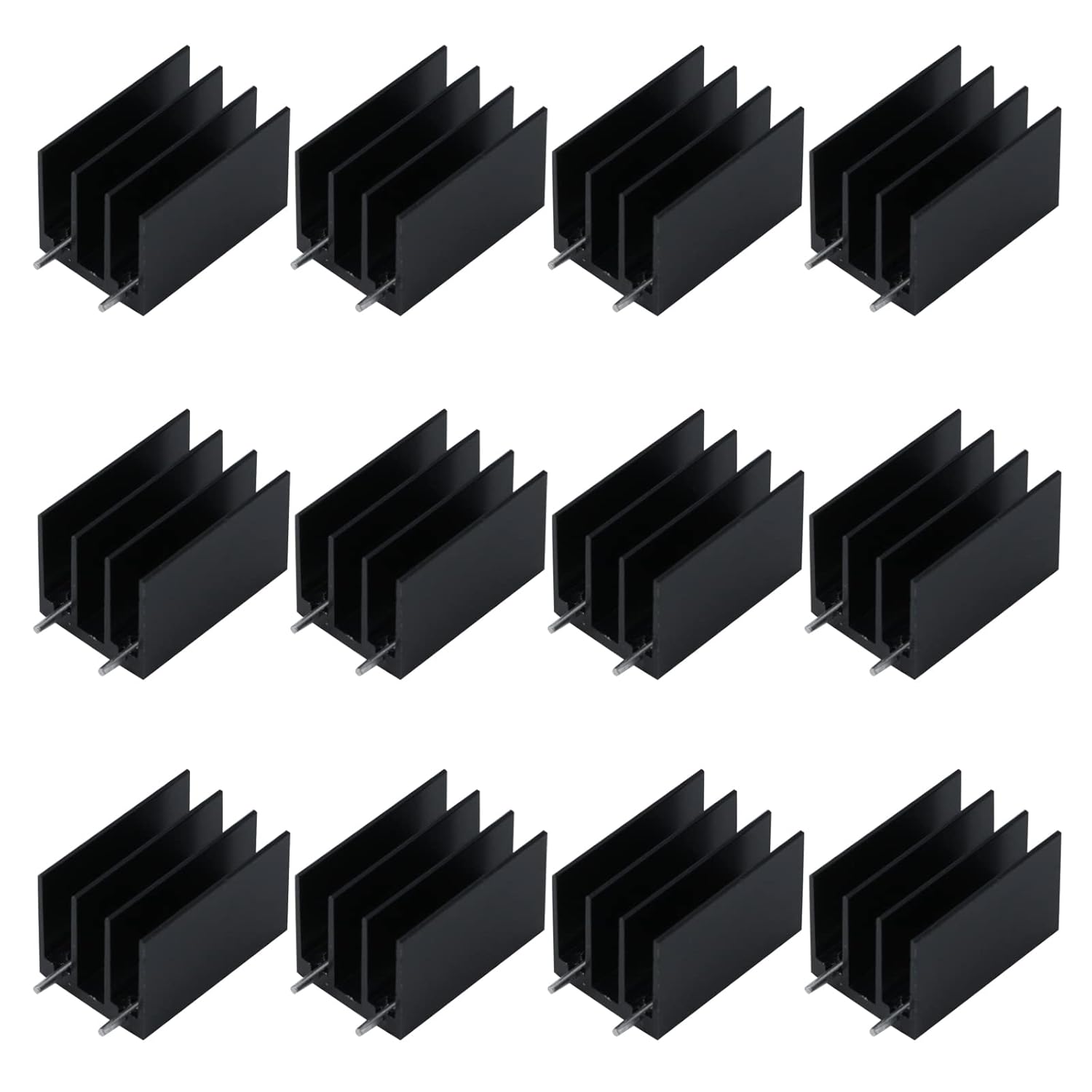 Antrader Transistor Heat Sink 25 x 16.5 x 16mm Aluminum Heat Sink Black