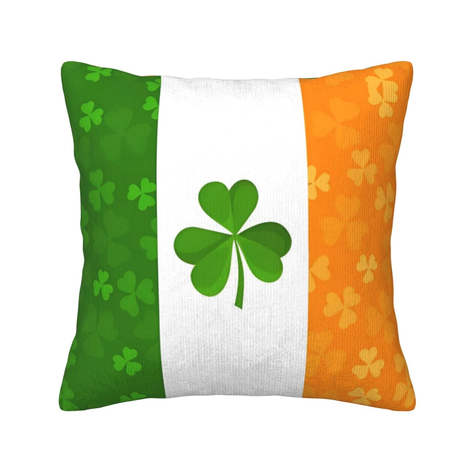 HGIUYDRD irish flag Print Corduroy Throw Pillow with Invisible Zipper Closure for Living Room, Couch and Bed