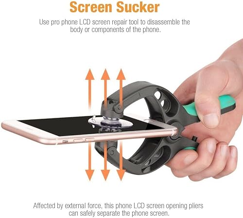 Miniatura 6 de THE PERFECT PART Herramienta extractor de pantalla para teléfono celular  Kit de reparación de apertura de alicates de ventosa  Juego de