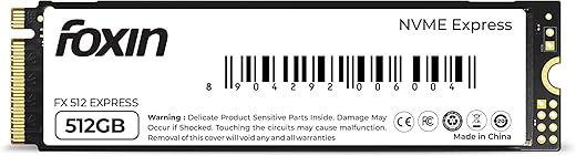 FOXIN SSD 512 GB NVMe | Internal Solid State Drive with Micron Chipset, SMI controller, M.2 PCIe 3.0 interface | Ultra-low Power Consumption |...