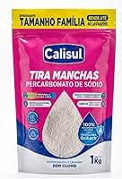 Percarbonato de Sódio 1kg 100% Puro Tira Manchas em Pó Sem Cloro, Biodegradável e Seguro para Roupas Brancas, Coloridas e Limpeza Doméstica Calisul