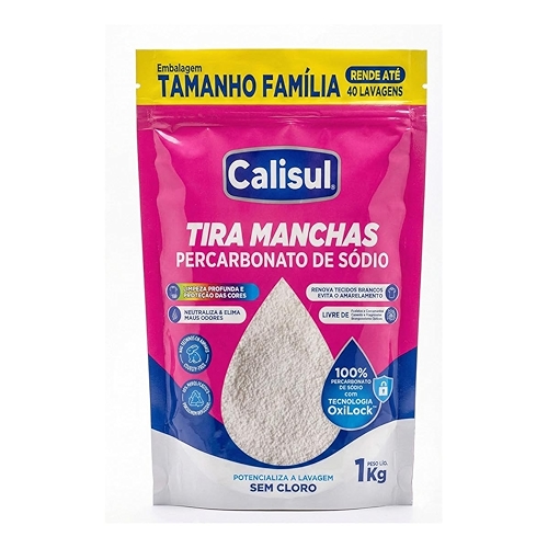 Percarbonato de Sódio 1kg 100% Puro Tira Manchas em Pó Sem Cloro, Biodegradável e Seguro p...