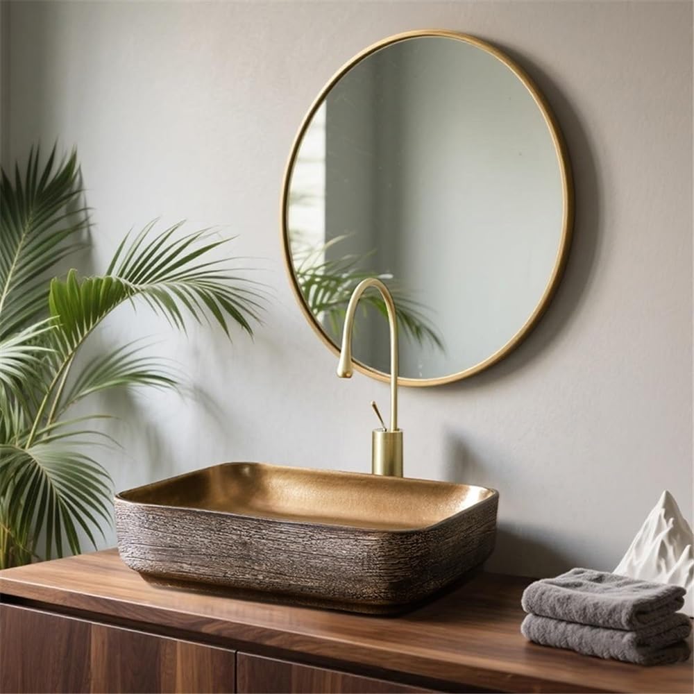 Lavabo da appoggio Rectangle Bathroom Sink Vintage Ceramics Vessel