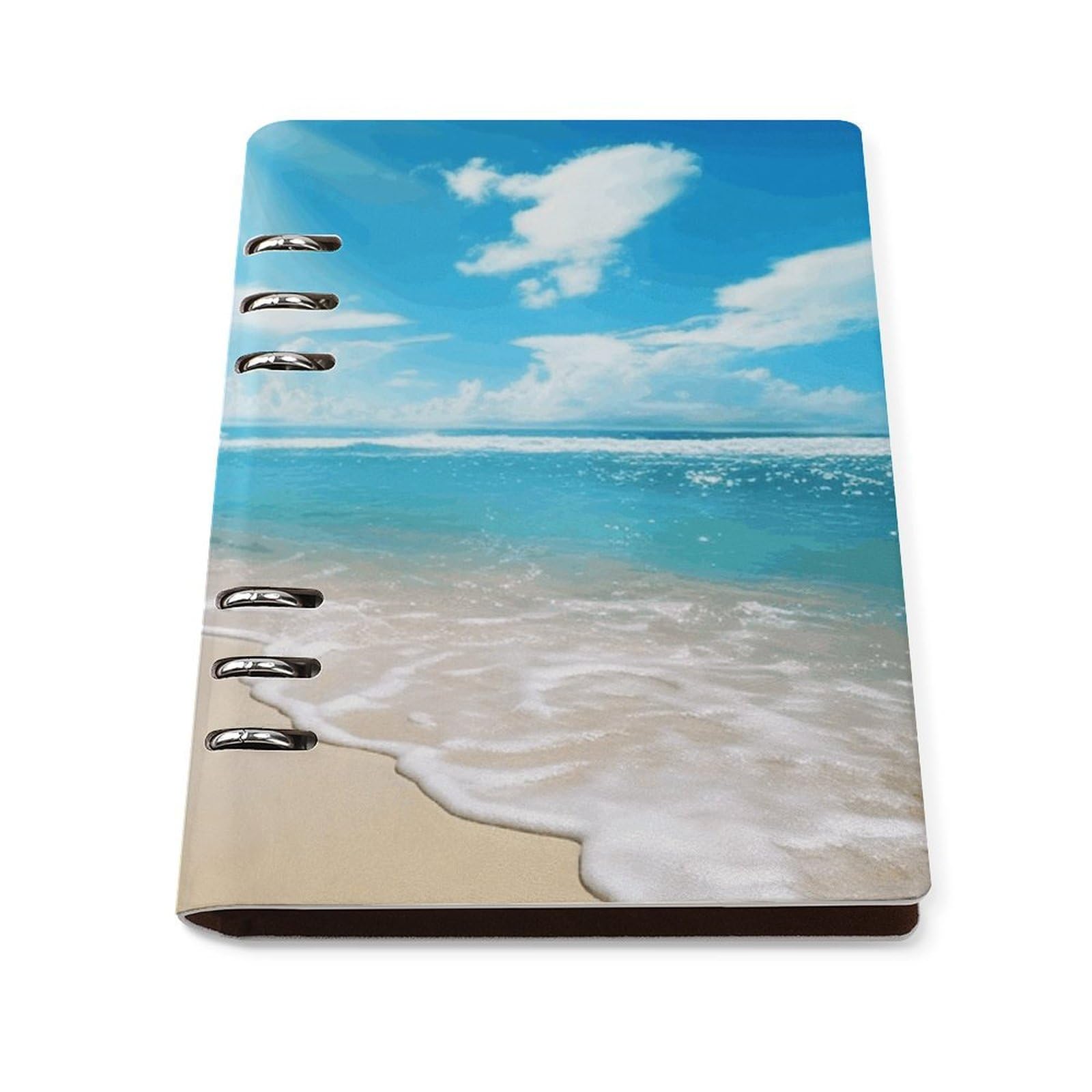Cuaderno A5 de piel sintética premium Bright Sunshine con 6 anillas y diseño plano 8