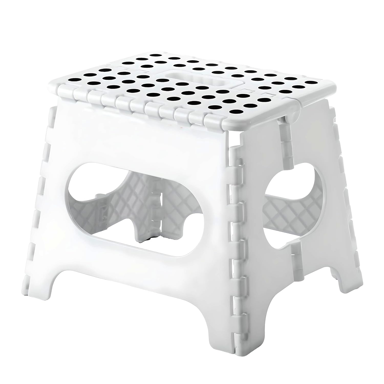 Folding Step Stool for Adults and Kids Holds Up to 300 lbs,Non-Slip Folding Stools with Portable Handle, Compact Plastic Foldable Step Stool for Bathroom,Bedroom, Kitchen