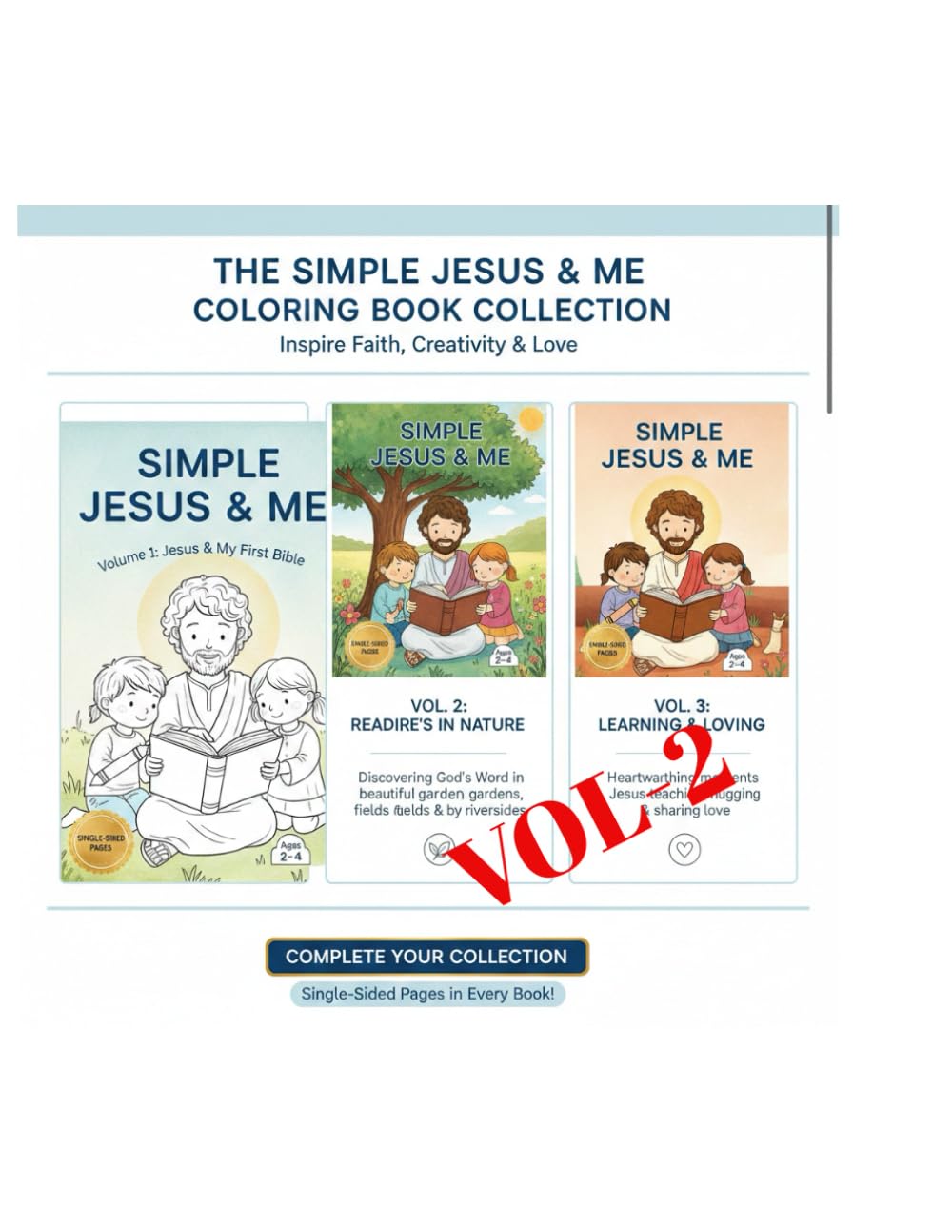 Simple Jesus & Me: Lessons of Love: A Christian Coloring Book for Kids: Heartwarming Bible Scenes of Jesus and Children, Perfect for Preschoolers, Homeschooling, and First Communion Gifts