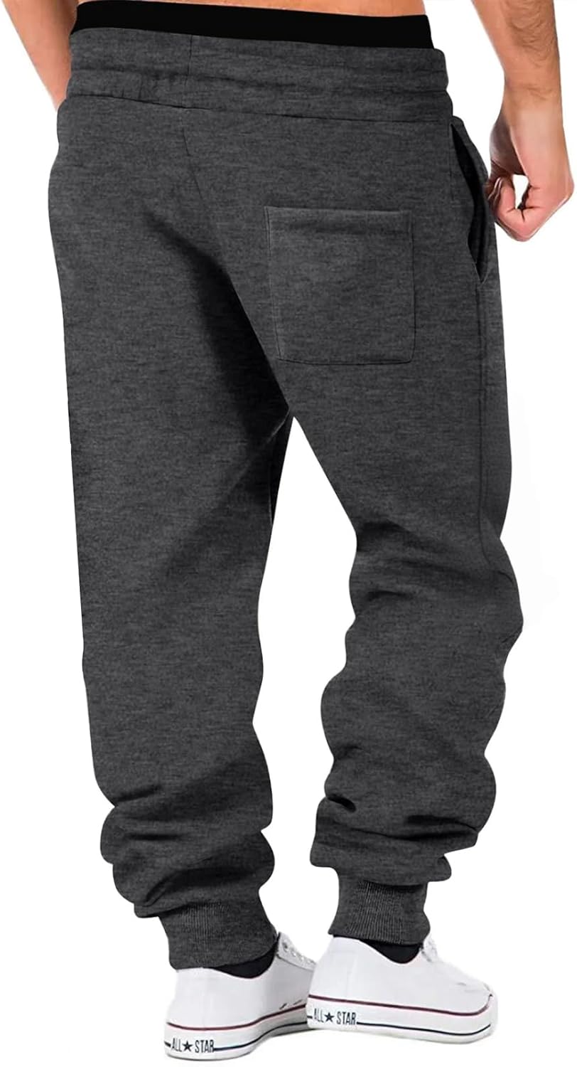 PIDOGYM Men's Fleece Sweatpants Heavyweight Elastic Waist Tapered Joggers Workout Running with Pockets - Image 2