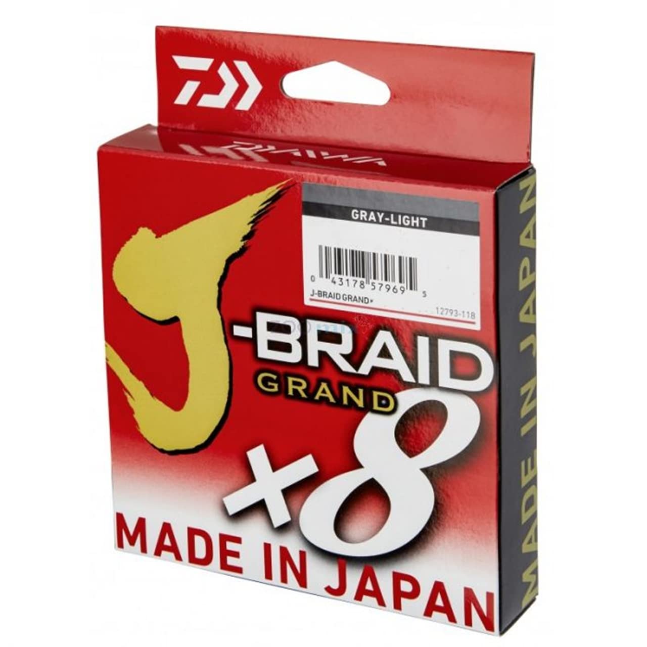 New Daiwa J-Braid Grand X8 15lb / 0.10mm dia / Grey / 135m - JBG0.10-135GRY