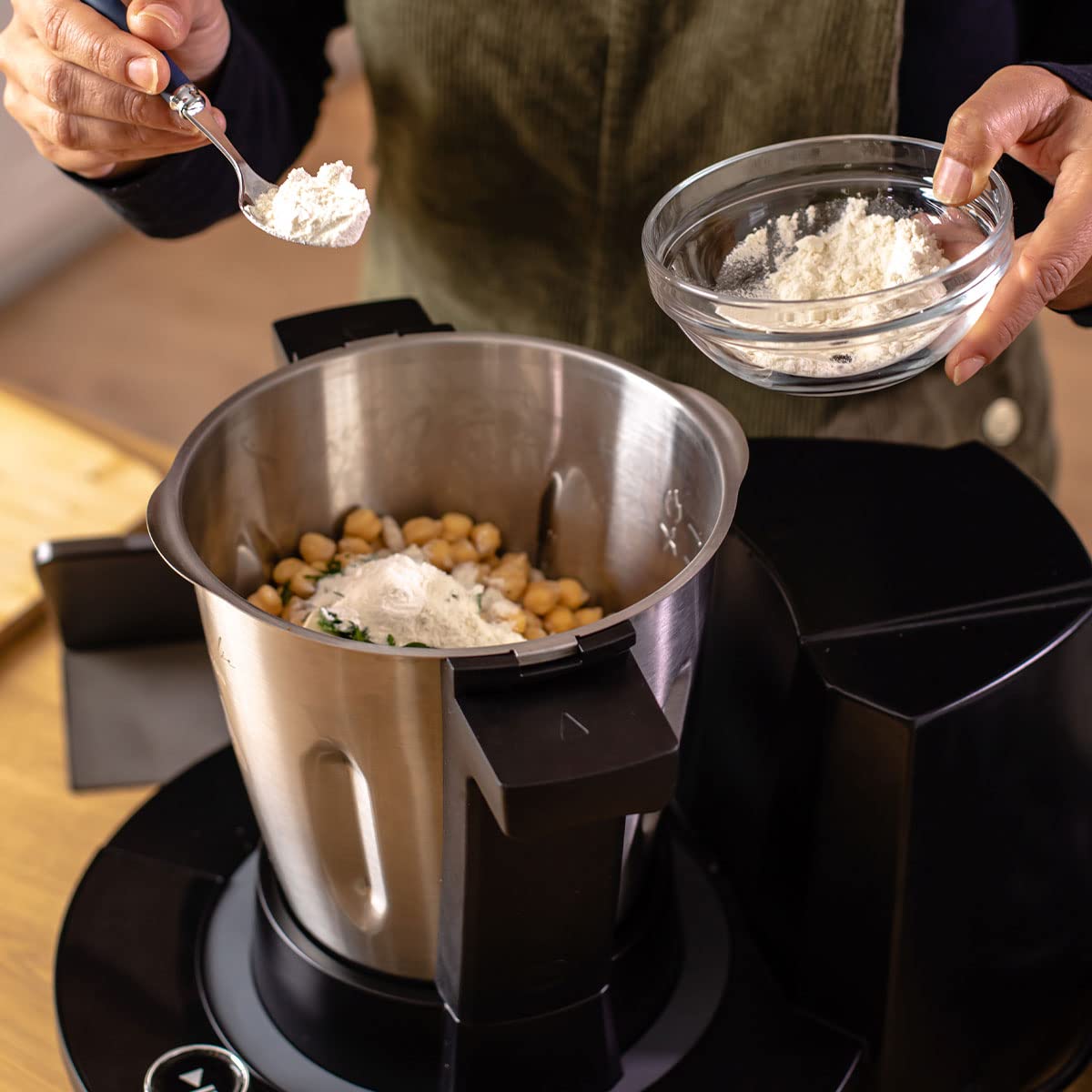 PRIXTON Robot de Cocina Multifunción My Foodie WiFi Pantalla táctil APP móvil con Recetario 1000 W 10 Velocidades Vaporera Doble