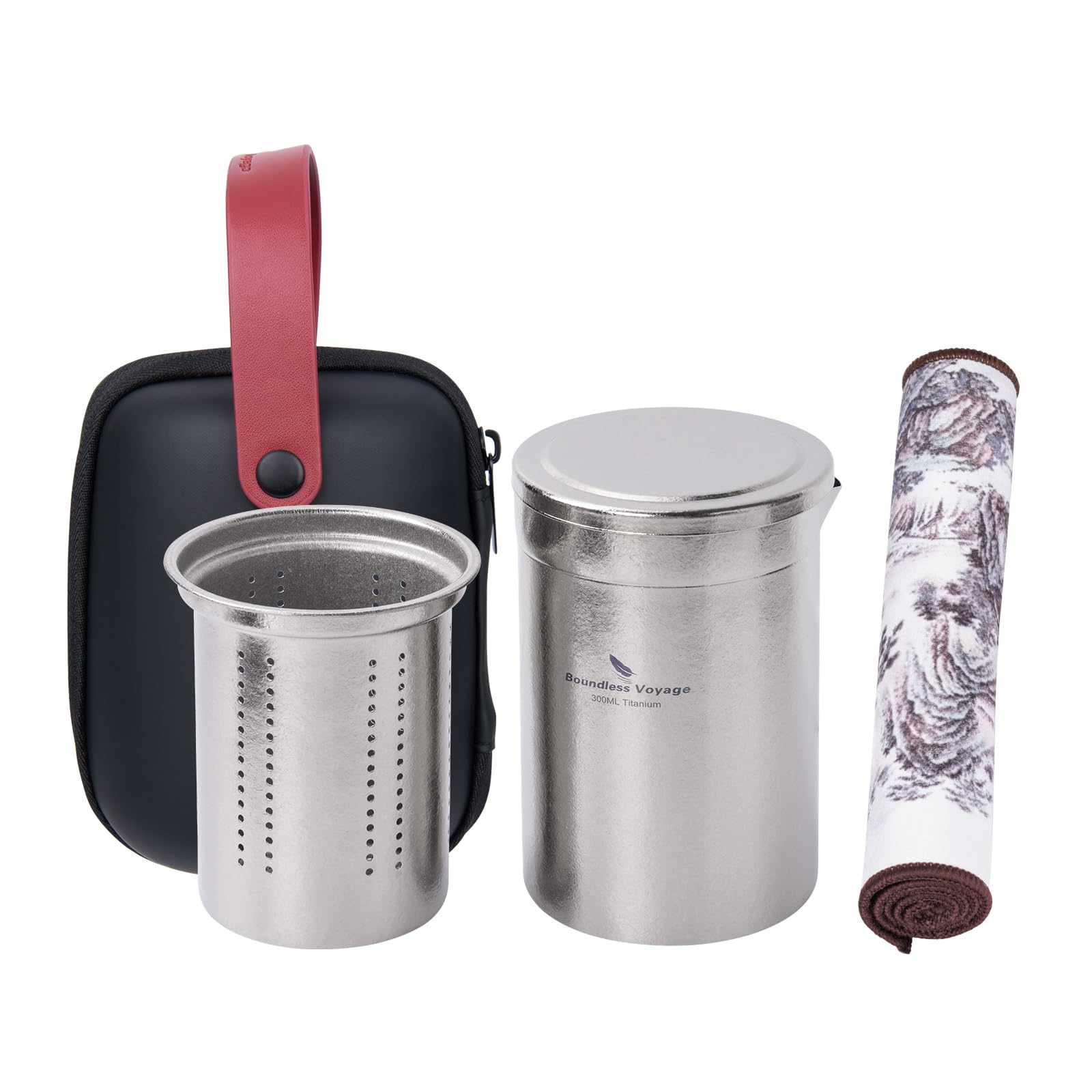 Théière en titane pour pique-nique et randonnée Boundless Voyage portable argentée