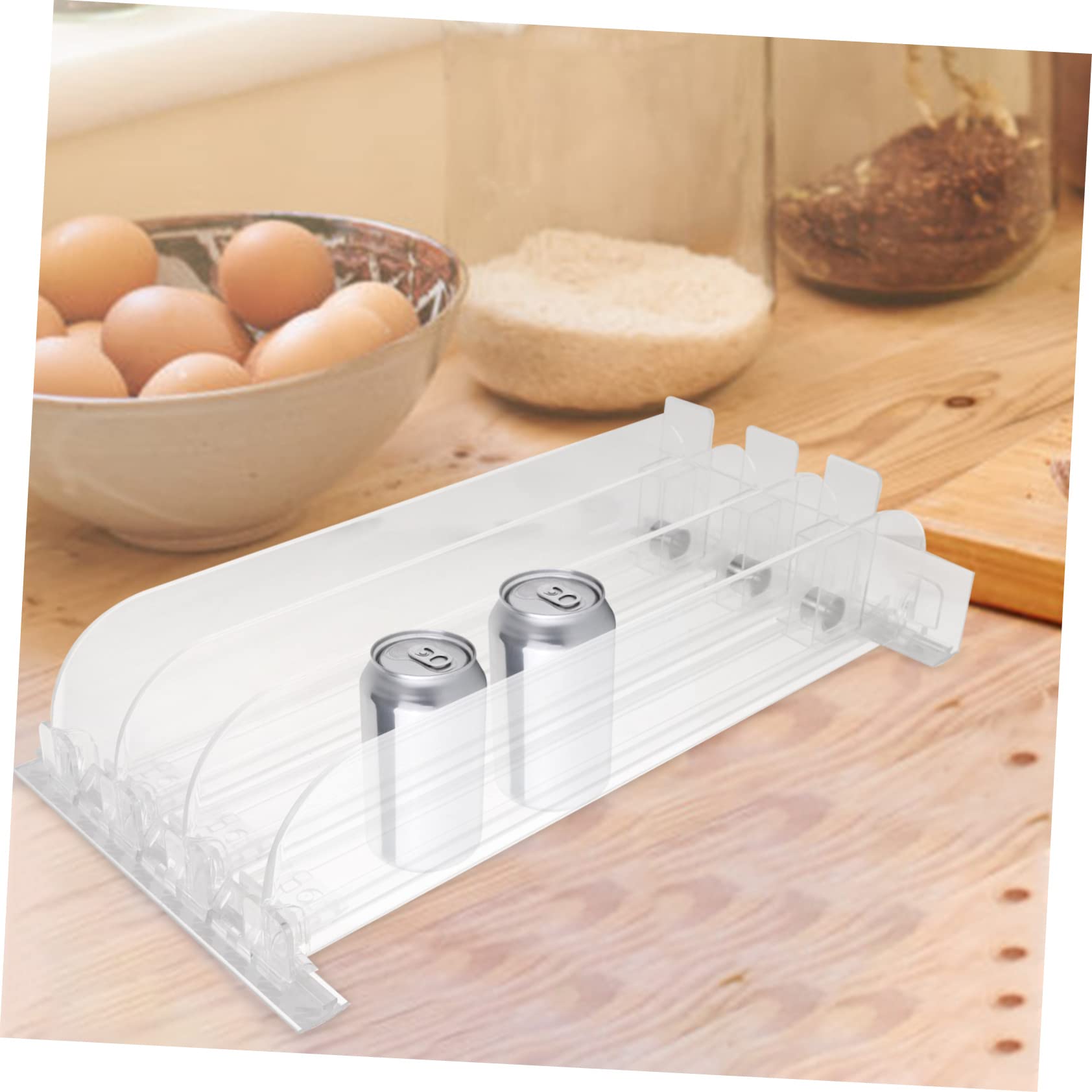 SOLUSTRE Supermarket Shelf Pusher Machine 3pcs Plastic Drink Pusher White Automatic Vending Machine Slide