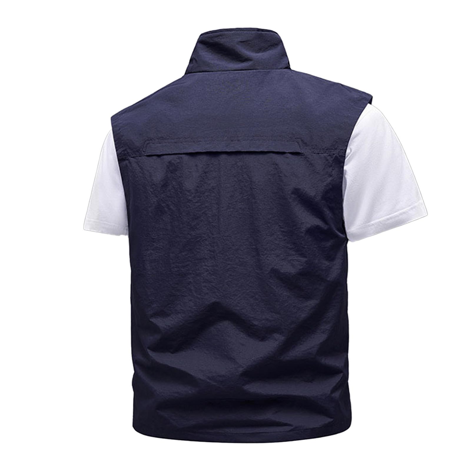 SRZYMJ Weste Herren Steppweste Herren Warm Weste Stehkragen Outdoor Jacke mit Reißverschlüssen Softshell Jack Taschen Ärmellos Jacke Casual Übergangswesten Dicke Arbeitsweste Puffer Weste