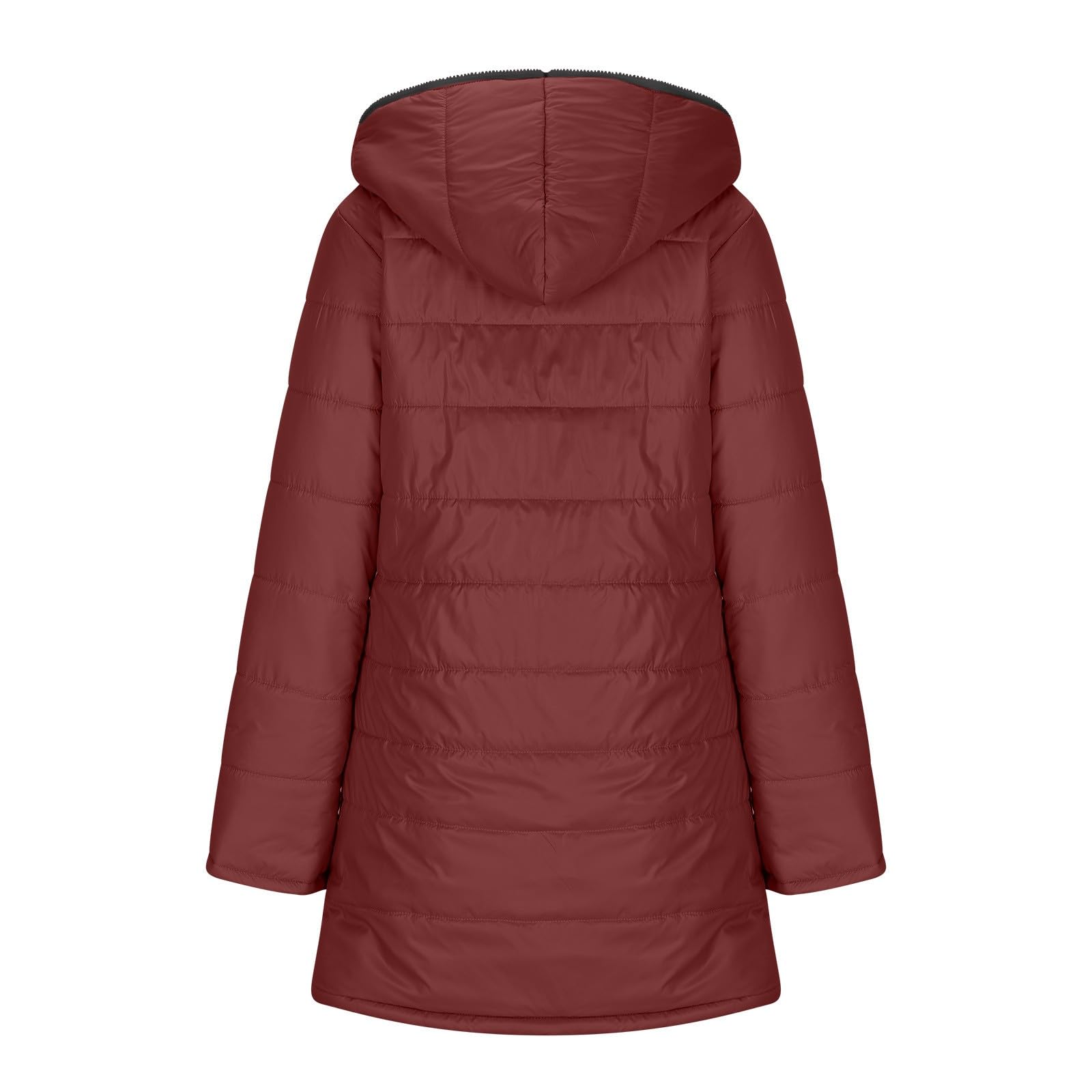 Genérico Abrigo Mujer Invierno Acolchado,Chaqueta De Invierno De Manga Larga Con Cremallera Y Bolsillos Para Mujer