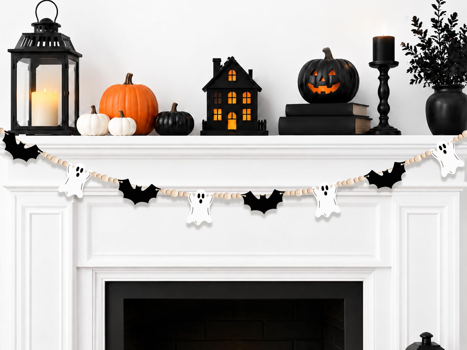 Halloween Ghost & Bat Garland - 5.7FT -1