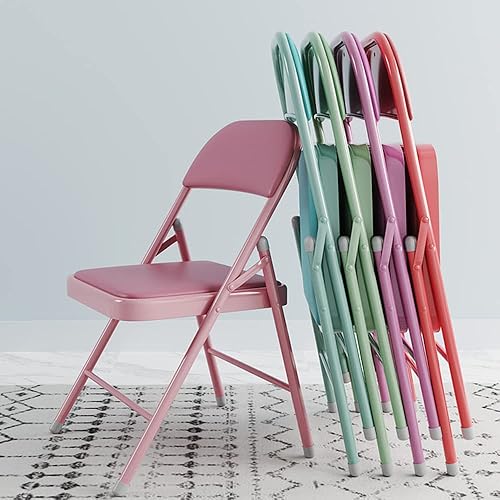 Miniatura 2 de SUSUO Silla plegable con asiento y respaldo tapizados, silla plegable portátil resistente para oficina en casa, mesa de estudio, comedor,
