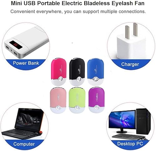 Miniatura 2 de Yimart Portátil recargable eléctrico sin aspas USB Mini aire acondicionado Refrigeración Ventilador Secador Ventilador para extensión de pestañas