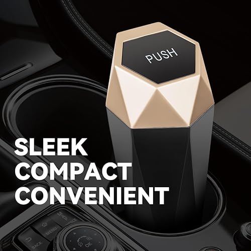 Miniatura 5 de Auto Dynasty Paquete de 2 cubos de basura con diseño de diamante, a prueba de fugas, con tapa extraíble, universal para cochehogaroficina,