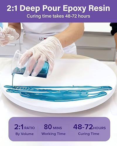 Miniatura 4 de Resina epoxi de vertido profundo de 1.5 galones, kit de resina epoxi transparente de 2 a 4 pulgadas, alto brillo, sin burbujas, resina de fundición