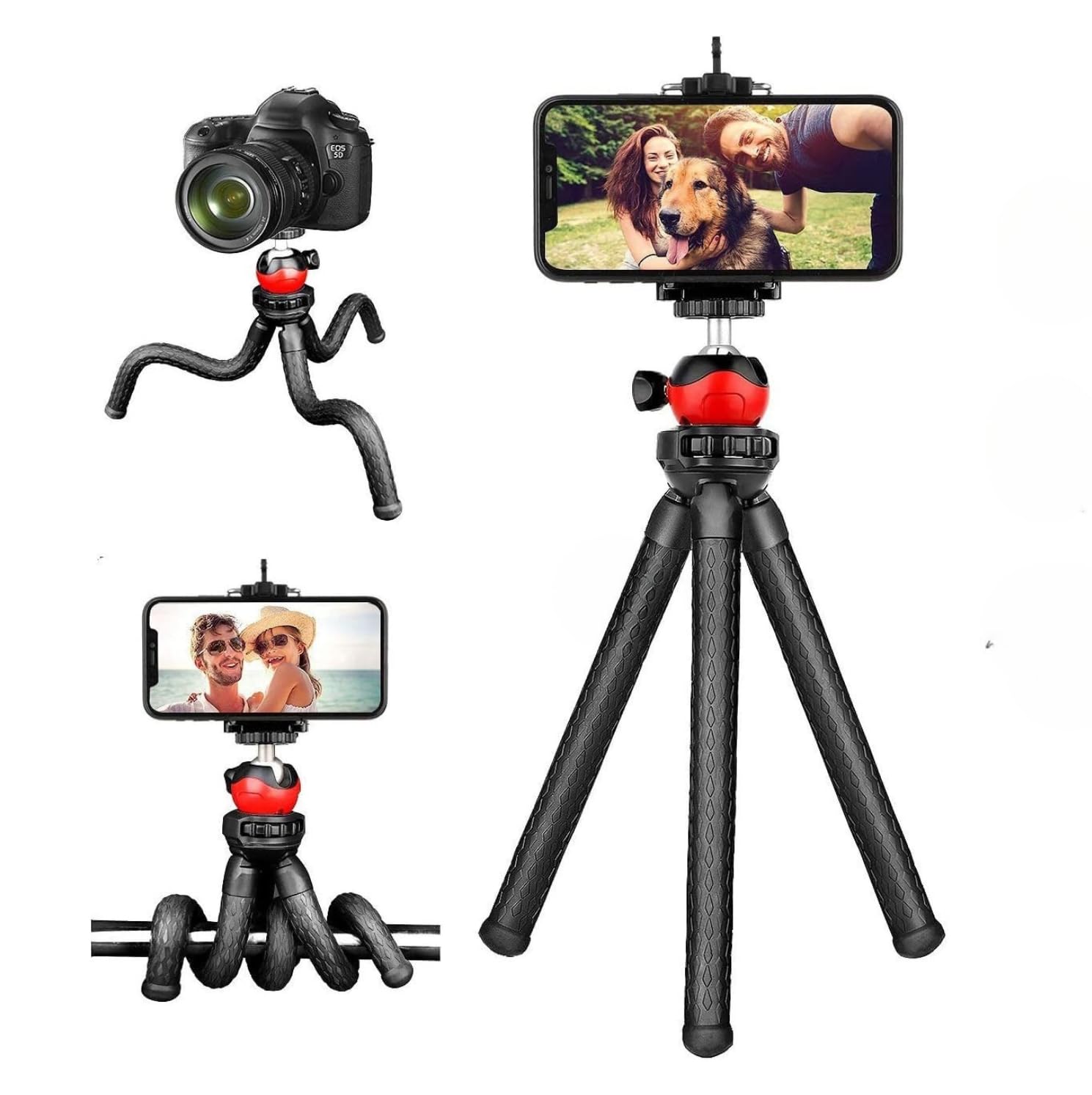 BILLS Flexibile Tripod Phone Holder, Extendable Tripod, Camera Stand Holder, Mini Travel Tripod Stand, Universal Tripod for Video Recording, Compatible with iPhone 14,Camera and DSLR and All Phone