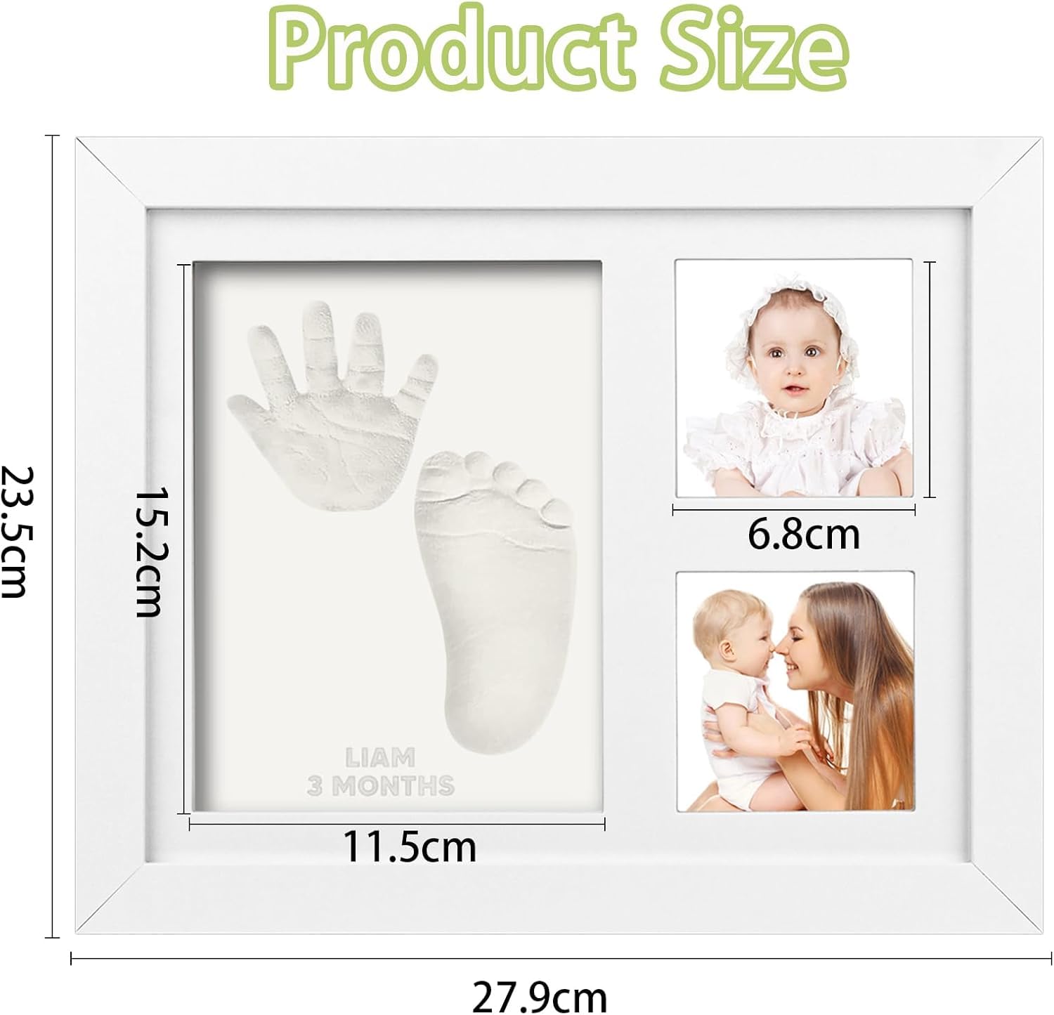Cadre Empreintes Bébé, Kit Empreinte Pieds et Mains Bébé, Kit Empreinte Bebe pour Cadeau Bebe Naissance