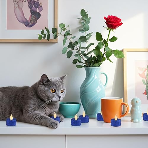 Miniatura 5 de FURORA LIGHTING Velas de té magenta que funcionan con pilas, para decoraciones de boda magenta, adornos de Navidad fucsia, velas parpadeantes sin