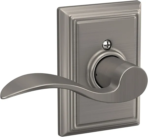 SCHLAGE Accent Lever with Addison Trim Non-Turning Lock in Satin Nickel - Left Handed - F170 ACC 619 ADDLH - 568374