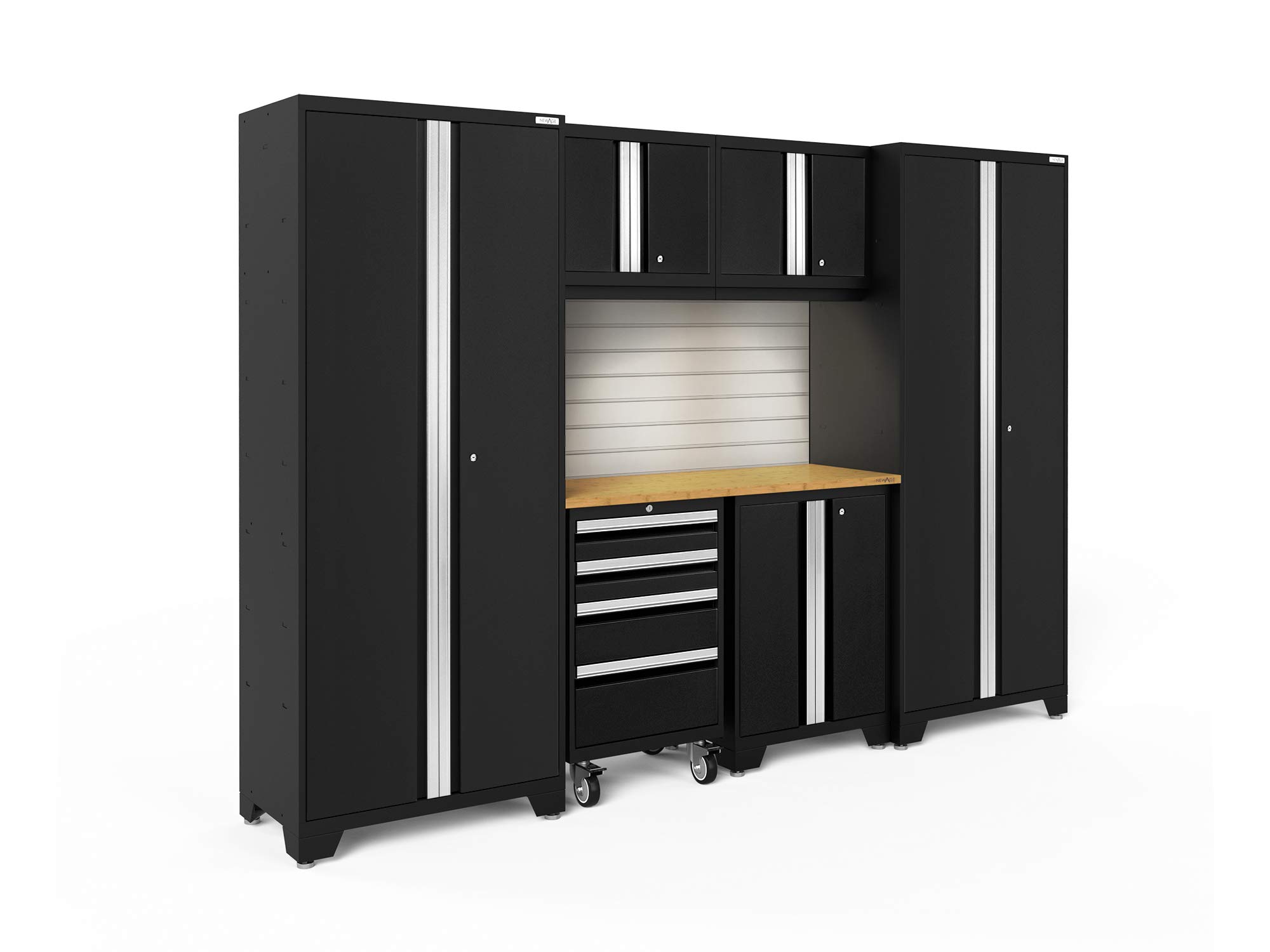NewAge Products Bold Series Black 7 Piece Set, Garage Cabinets, 63060
