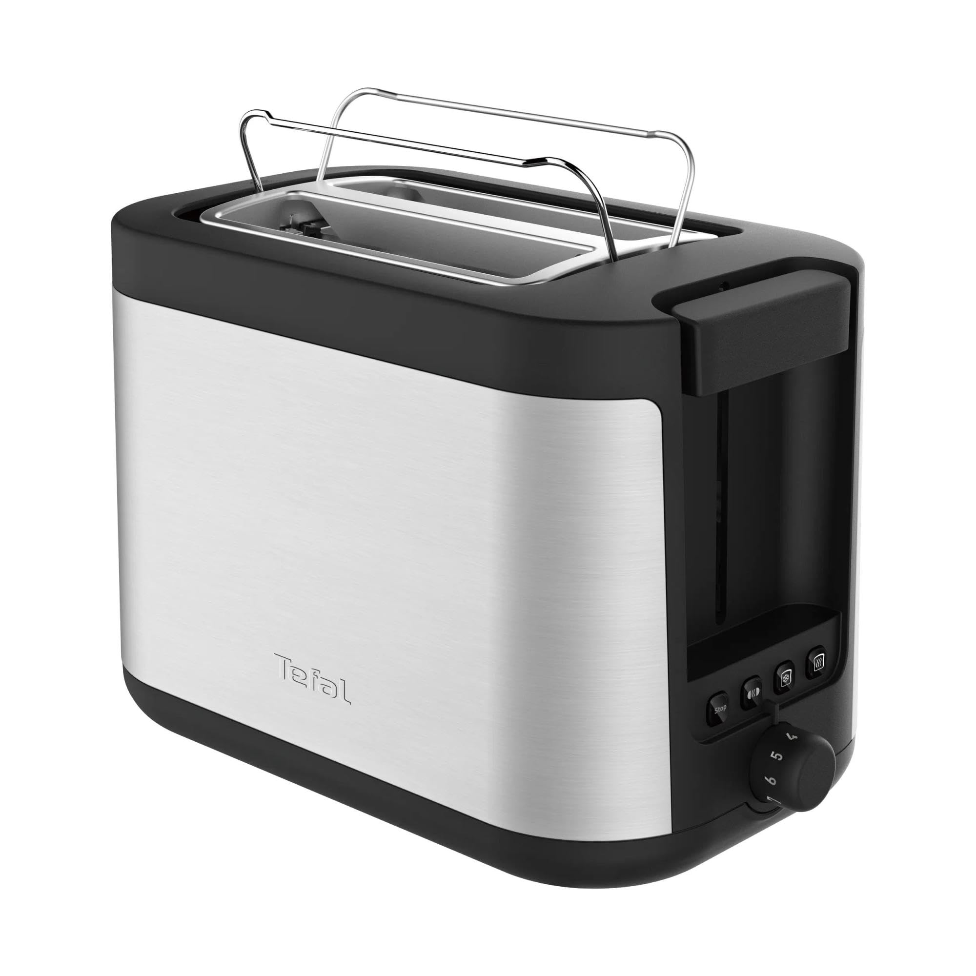 Tefal Element, Tostapane 2 Fette con Scaldapanini Integrato, Design In Acciaio Inossidabile, 7 Livelli Di Doratura, TT4308E0