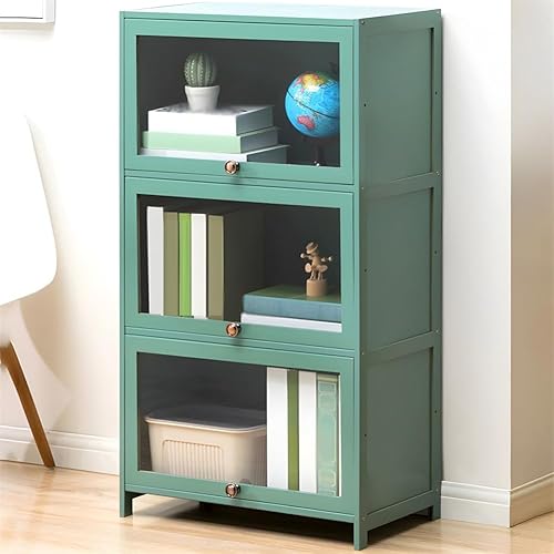 Miniatura 10 de KWOKING Estantería de bambú contemporánea de bambú para oficina en casa, estantería de piso a techo, estantería de almacenamiento de escritorio para