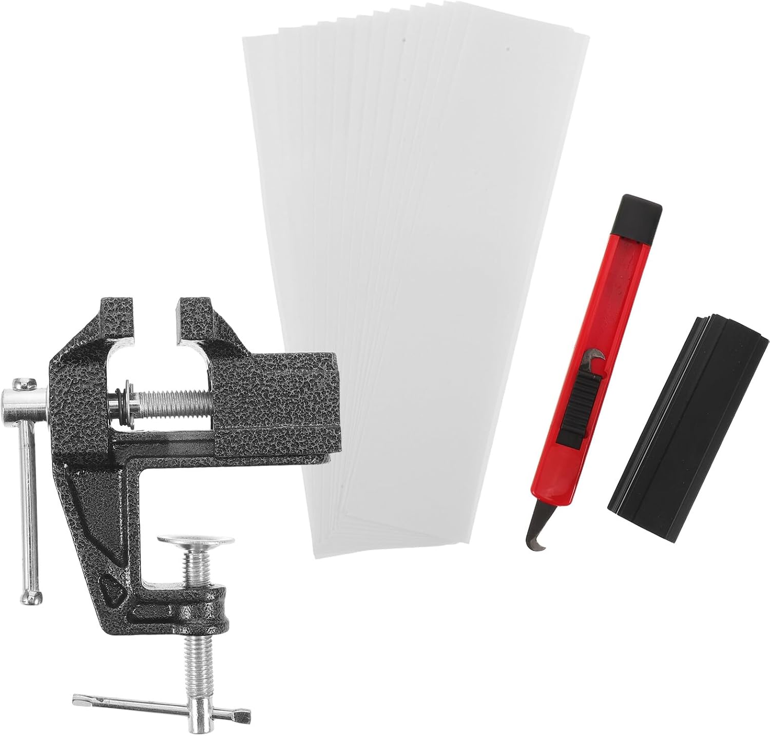 Toyvian Golf Grip Regripping Kit with Mini Table Vise, Rubber Clamp, Double-Sided Tape, and Hook Knife – Portable Golf Shaft Vice Clamp Tool Set for Grip Removal and Replacement