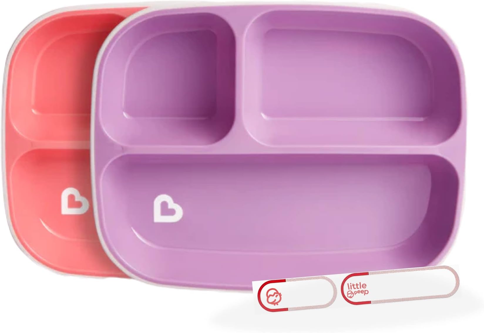 MunchkinSplash Kids 2 Divider Plates (6 Months Plus) BPA Free, 200 g Pink/Purple