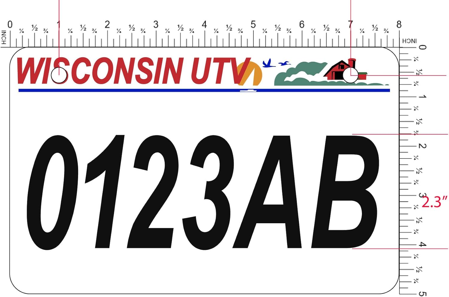 Personalized Wisconsin UTV License Plate Wisconsin Department of Natural Resources Compliant* (with Frame)