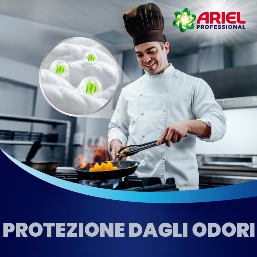 Ariel Detersivo professionale in polvere universale + combatte tutti i tipi di macchie di grasso, per uso professionale