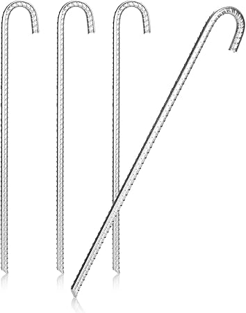 Ancoraggi A Terra XL In Acciaio Zincato - 8 Pezzi, 42 Cm, Per Tende, Trampolini E Castelli Gonfiabili - Foto 4