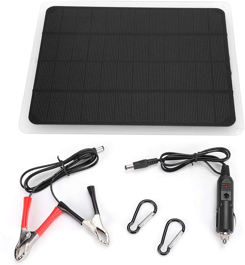 Solar Panel Charger, 12V 10W Portable Monocrystalline Panel, USB Charger for Car Phone Light，Cell Phone Tablet， Camera Electronic Device and More
