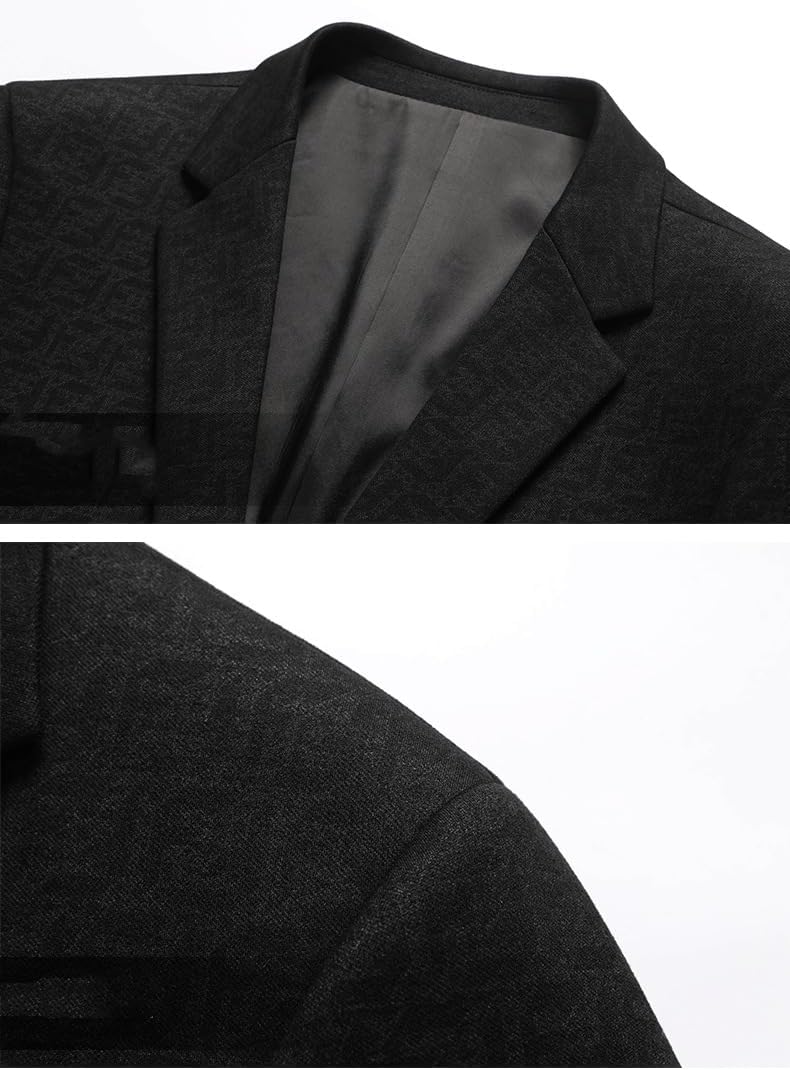 Men's Casual Blazer Autumn Spring Formal Textured Suit Jacket Coats for Men