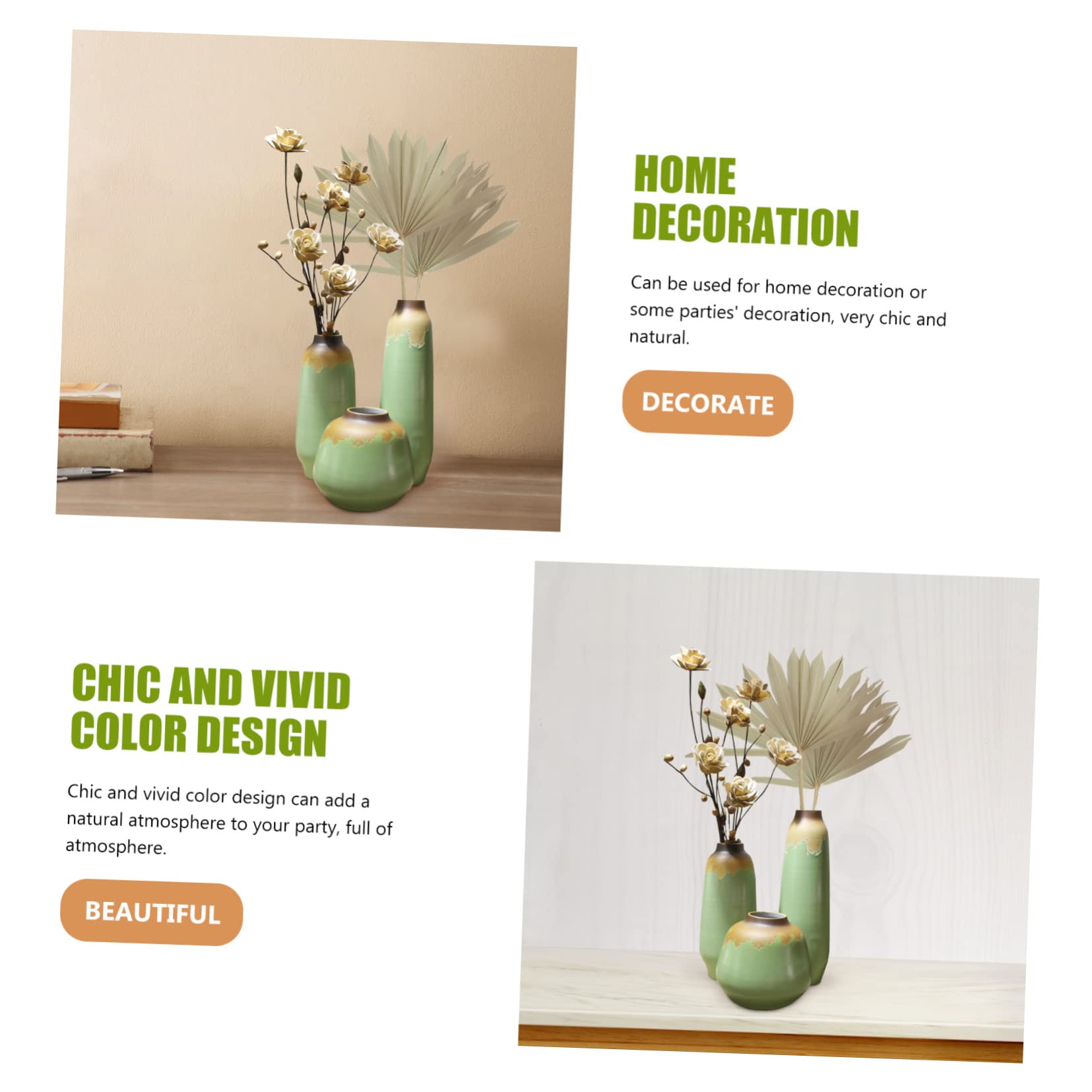 Alipis 4pièces Décoration De Fleurs Séchées De Palmier Arrangement Floral Ornement Naturel pour Maison pour Événements Et Fêtes