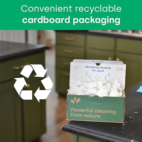 Miniatura 13 de Dropps Detergente para lavavajillas, aroma Fresh Rain, 64 cápsulas, limpia profundamente, empaque de bajo desperdicio, sin prelavado o enjuagado,