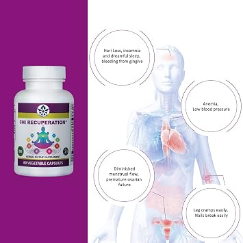 Herb Guru Chi Recuperation Energy and Blood Boosting Supplement 60 Capsules - Ginseng, Gingko Biloba, Astragalus