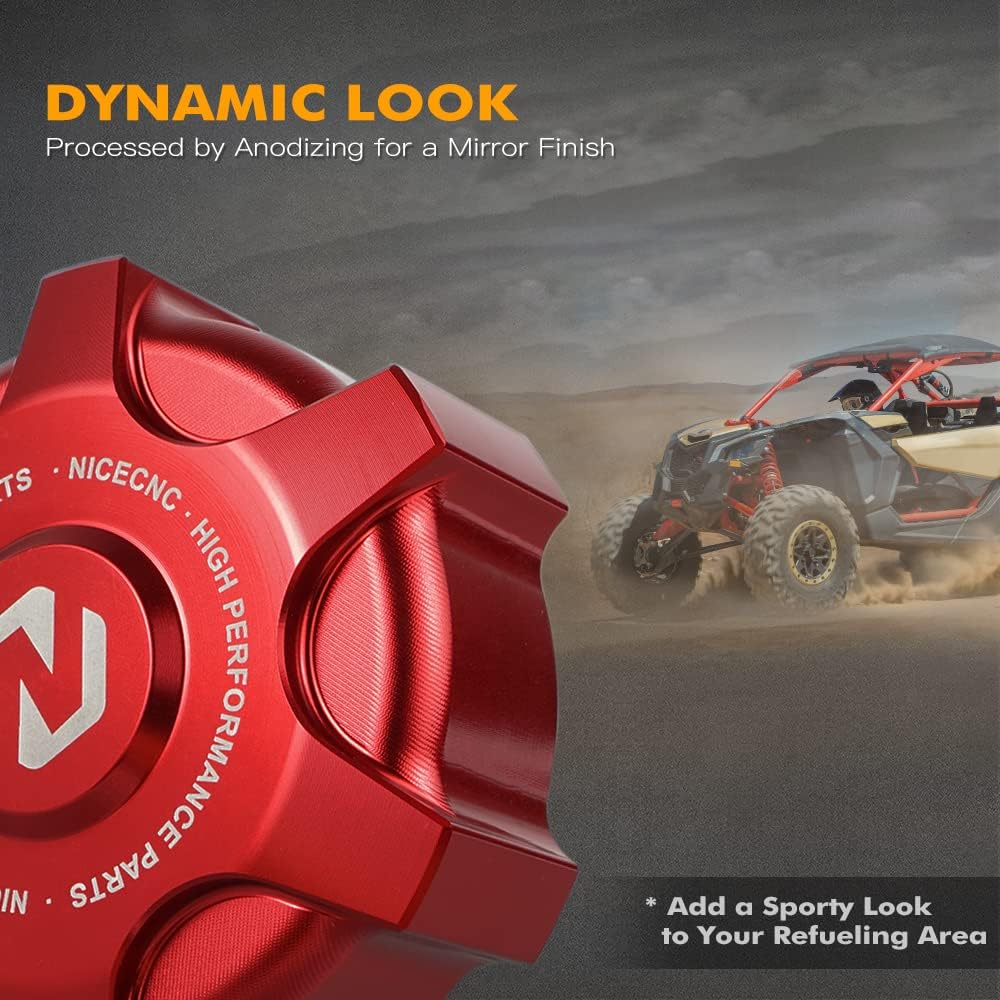 NICECNC Gas Fuel Tank Cap Compatible with Can Am X3 Maverick Max R 2017 2018 2019 2020 2021 2022, Defender HD10, Defender MAX HD8, Maverick Trail 800/1000, Traxter HD10/T HD8 Replacement for 709000868